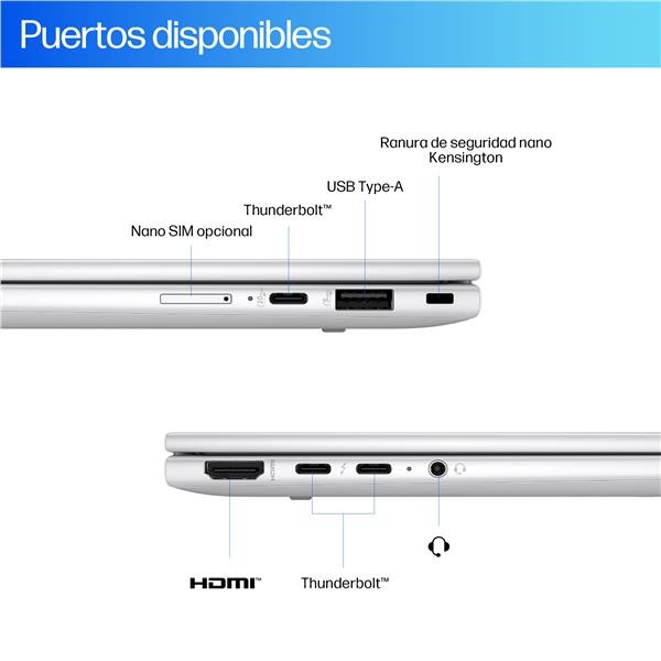 Portátil HP EliteBook X Flip G1i AI de 14" táctil Ultra 7 258V 32GB 512GB W11P - Imagen 3