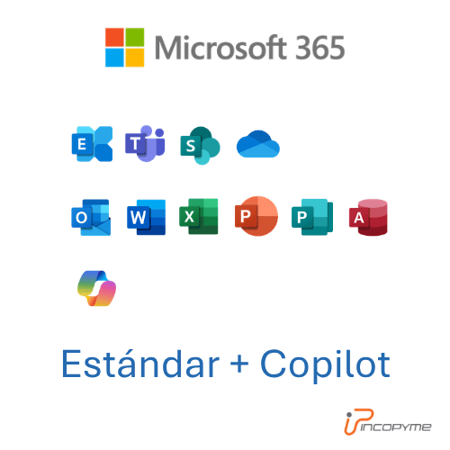 Microsoft 365 Empresa Estándar + Copilot – Suscripción Anual